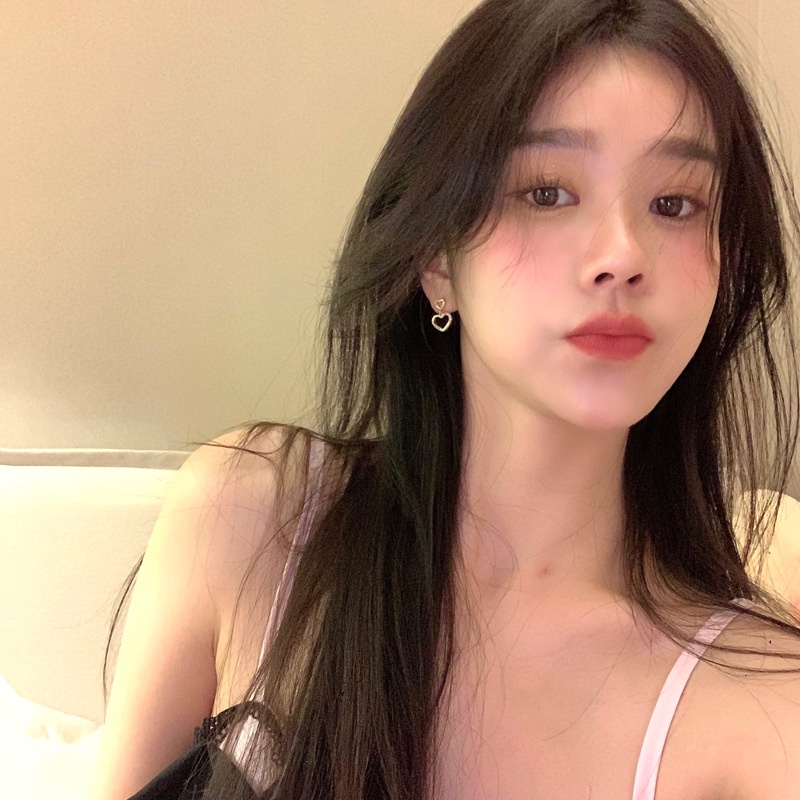 Anting Tusuk Emas Untuk Wanita Elegan Hati Zirkon Earing Aksesoris Perhiasan