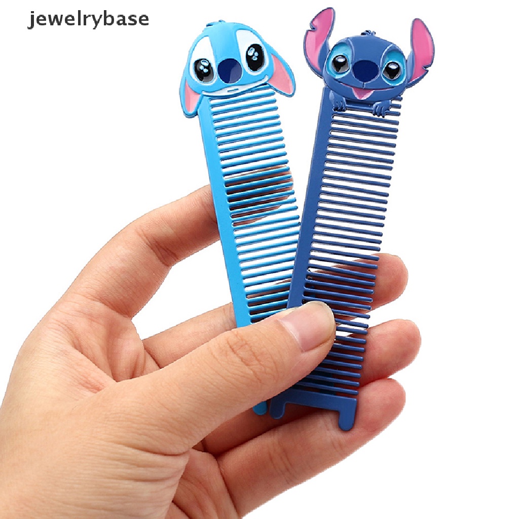 [jewelrybase] Disney Lilo and Stitch Kartun Sisir Logam 3D Figure Cermin Rambut Styling Tool Butik