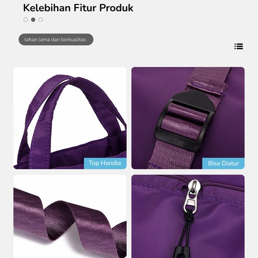 Tas Ransel Nylon Dua Arah dengan Tali Serut yang bisa dilipat