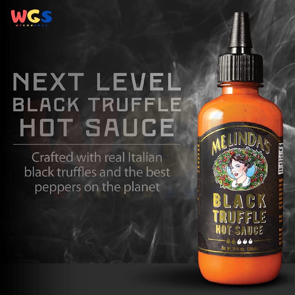 Melinda's Black Truffle Hot Sauce Rich &amp; Complex Flavor 12oz 355ml