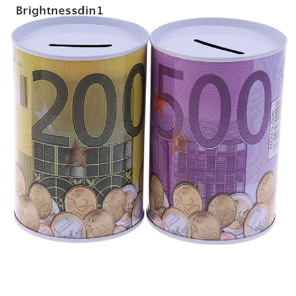 [Brightnessdin1] 1pc Kotak Uang Dollar Euro Brankas Cylinder Piggy Banks Untuk Deposit Box Koin  Butik