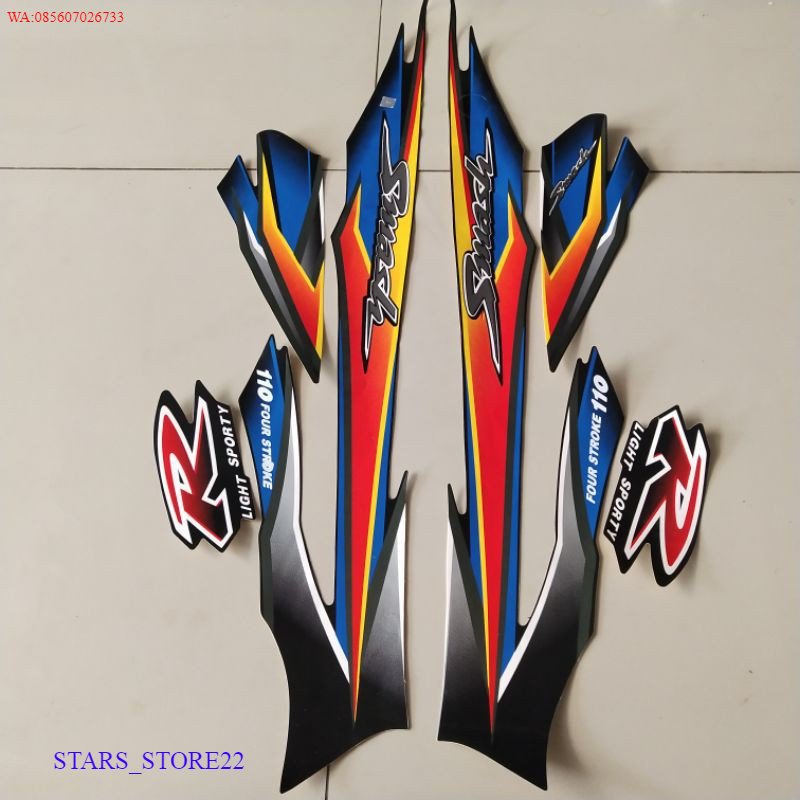 (ORI) striping suzuki smash 110 r 2003 2004 hitam body standar KUALITAS ORIGINAL
