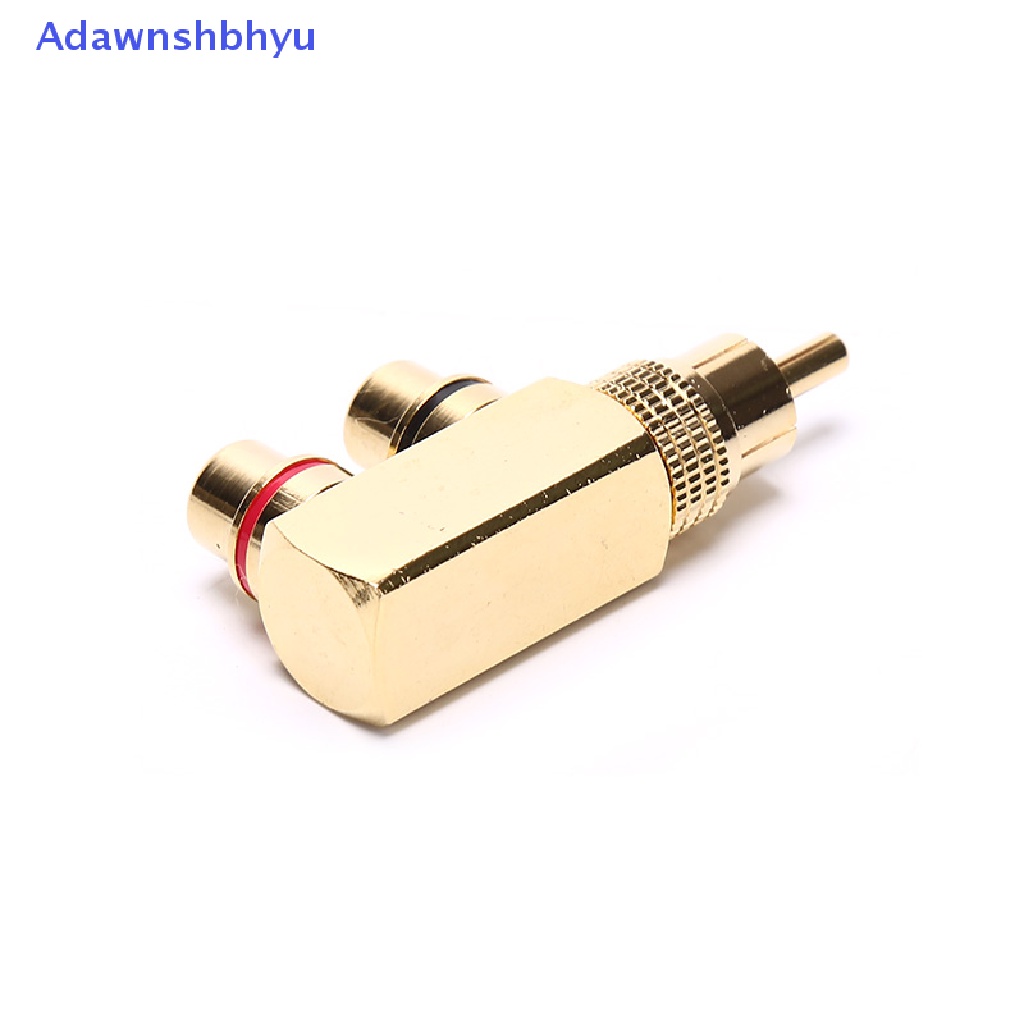 Adhyu Gold Plated AV Audio Splitter Plug RCA Adapter 1 Male to 2 Female F connector ID