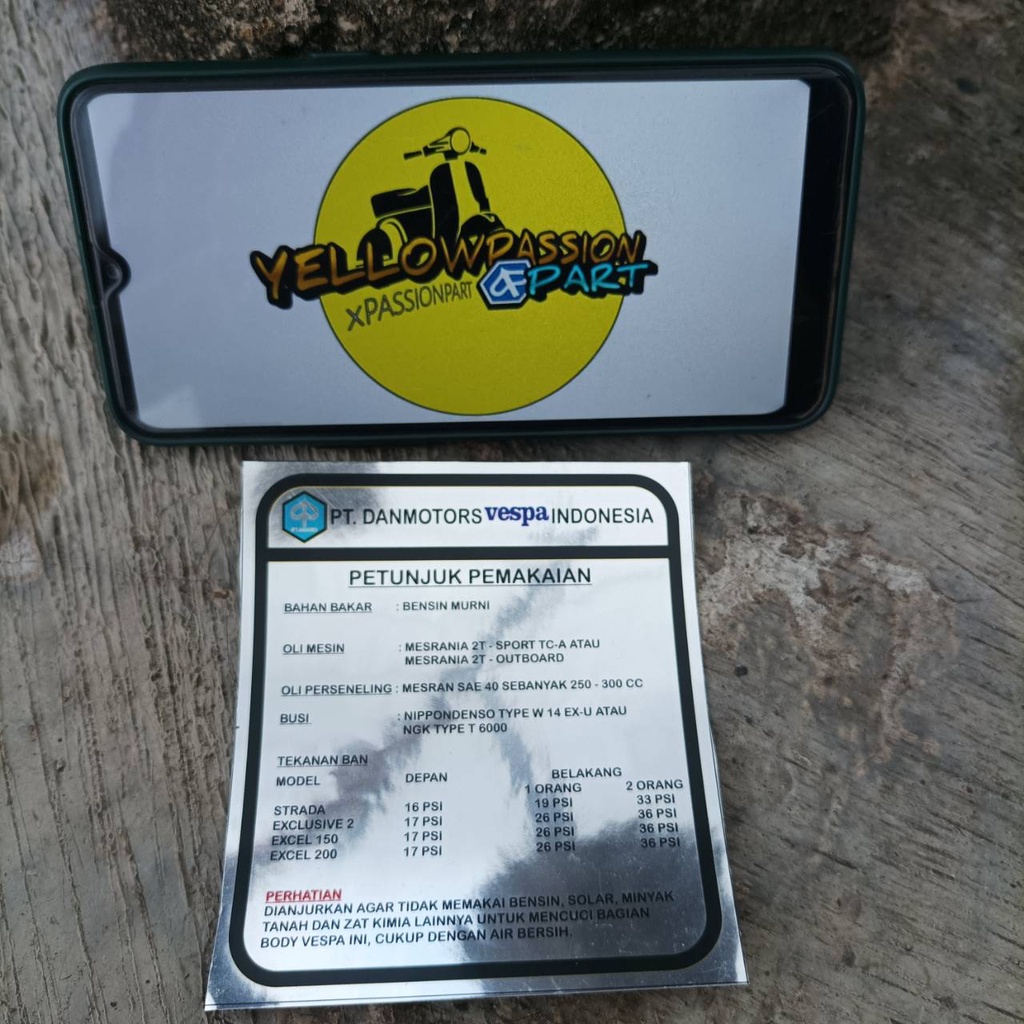 Sticker stiker running in vespa px spartan exclusive excel strada