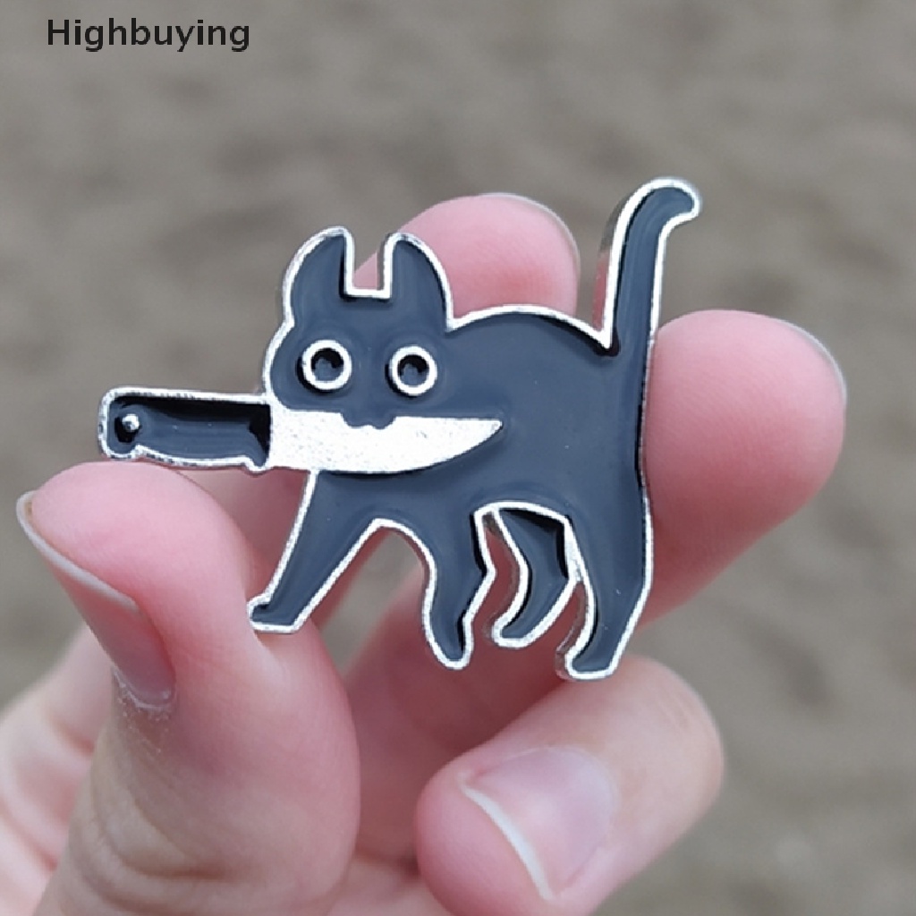 Hbid Kartun Kucing Hitam Pemodelan Pop-Enamel Bros Pin Fashion Kerah Lencana Pin Perhiasan Hadiah Glory