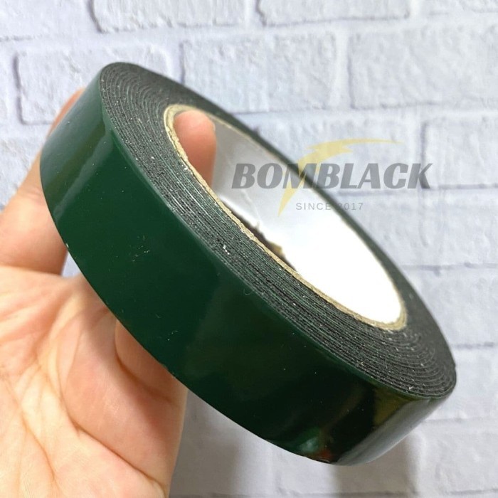 Double Tape Busa Foam Tape Tebal Selotip Isolasi Busa Hijau Sekelas 3M