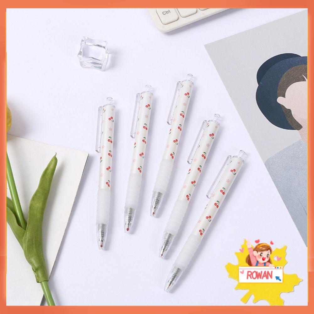 R-flower 6PCS/Set Gel Pulpen Mutil-styles Cherry Pattern Alat Tulis Signature Pen