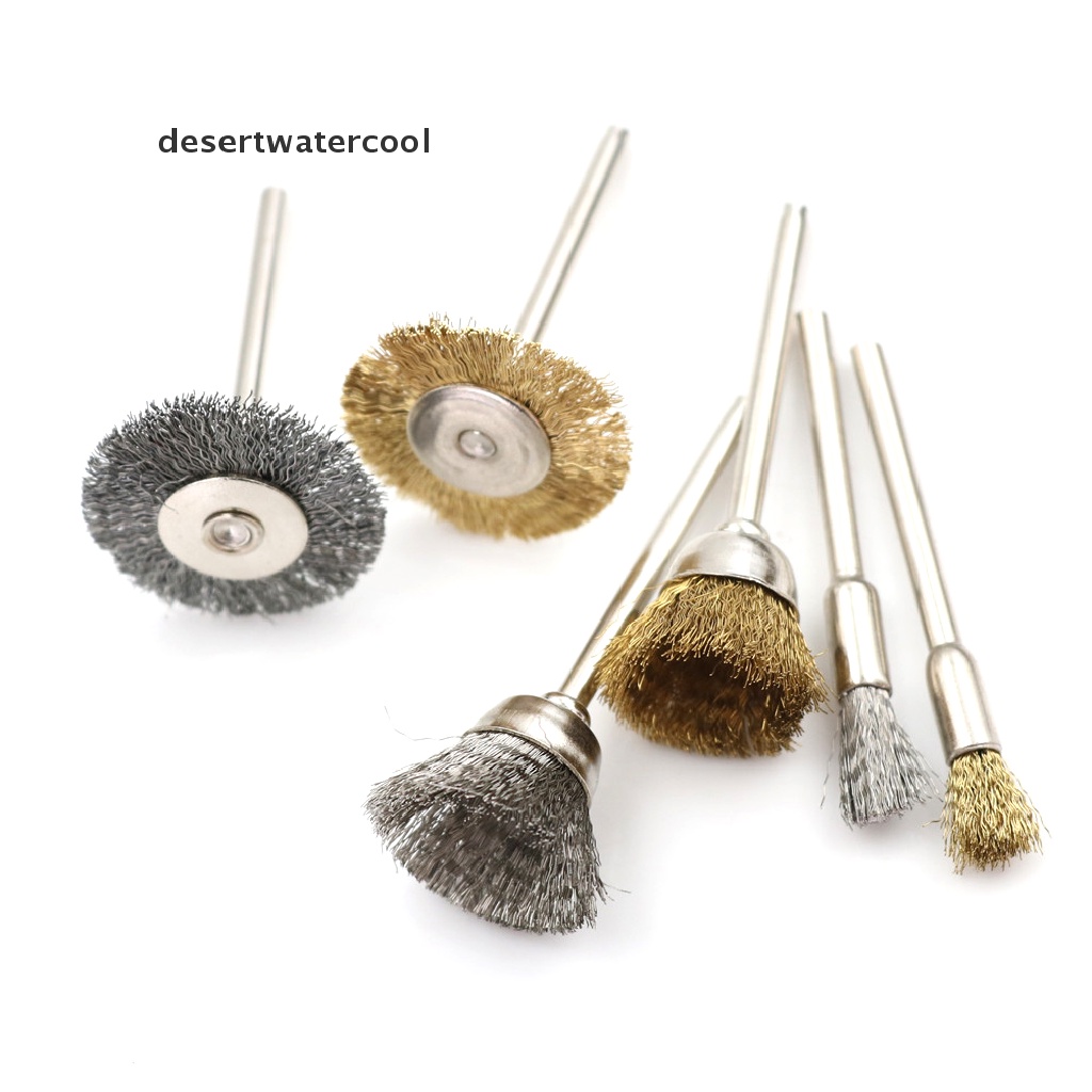 Deid 24pcs Sikat Kuningan Kawat Roda Brushes Die Grinder Rotary Alat Poles Listrik Martijn