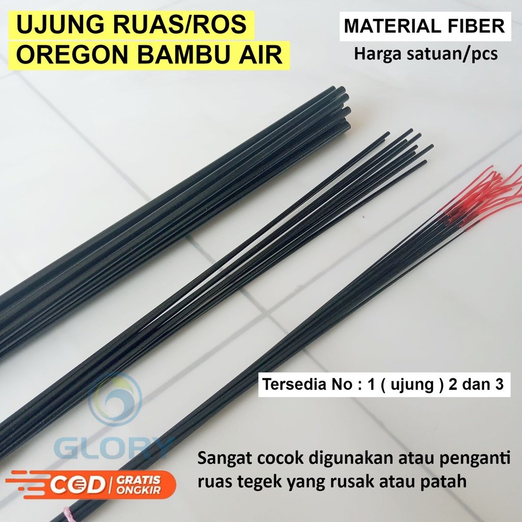 Ruas / Ros Dan Ujung Sambungan Atas Pengganti Joran Pancing Tegek Yang Rusak Atau Patah Bahan Fiber 