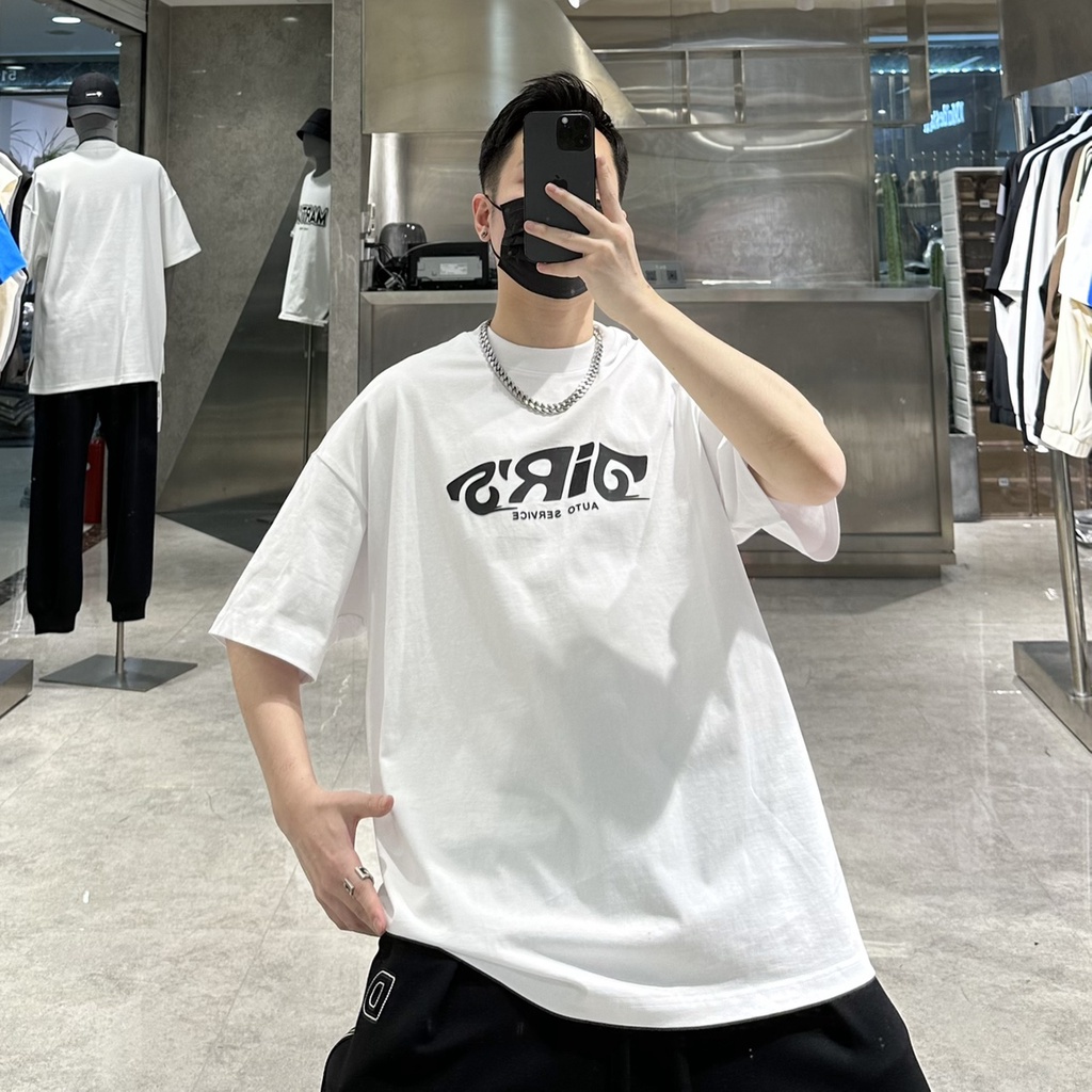 FASHION BRAND SPRING AND SUMMER SHORT-SLEEVED T-SHIRT MEN'S INS FASHION LOOSE ROUND NECK PURE COTTON BACK CARTOON PRINTING YOUTH HALF-SLEEVE FASHION T KAOS OVERSIZED KOREAN 3/4 SLEDOVED KAOS PRIA BAJU OVERSIZE PRIA ATASAN PAKAIAN POLOS