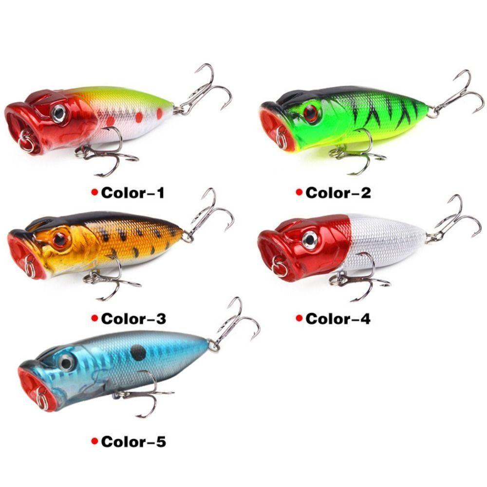 Umpan Pancing Plastik Agustinina Populer 6.5cm/11.8g Popper Fishing Lure Dengan 2kait Treble Topwater Bait Fishing Tackle Umpan Keras