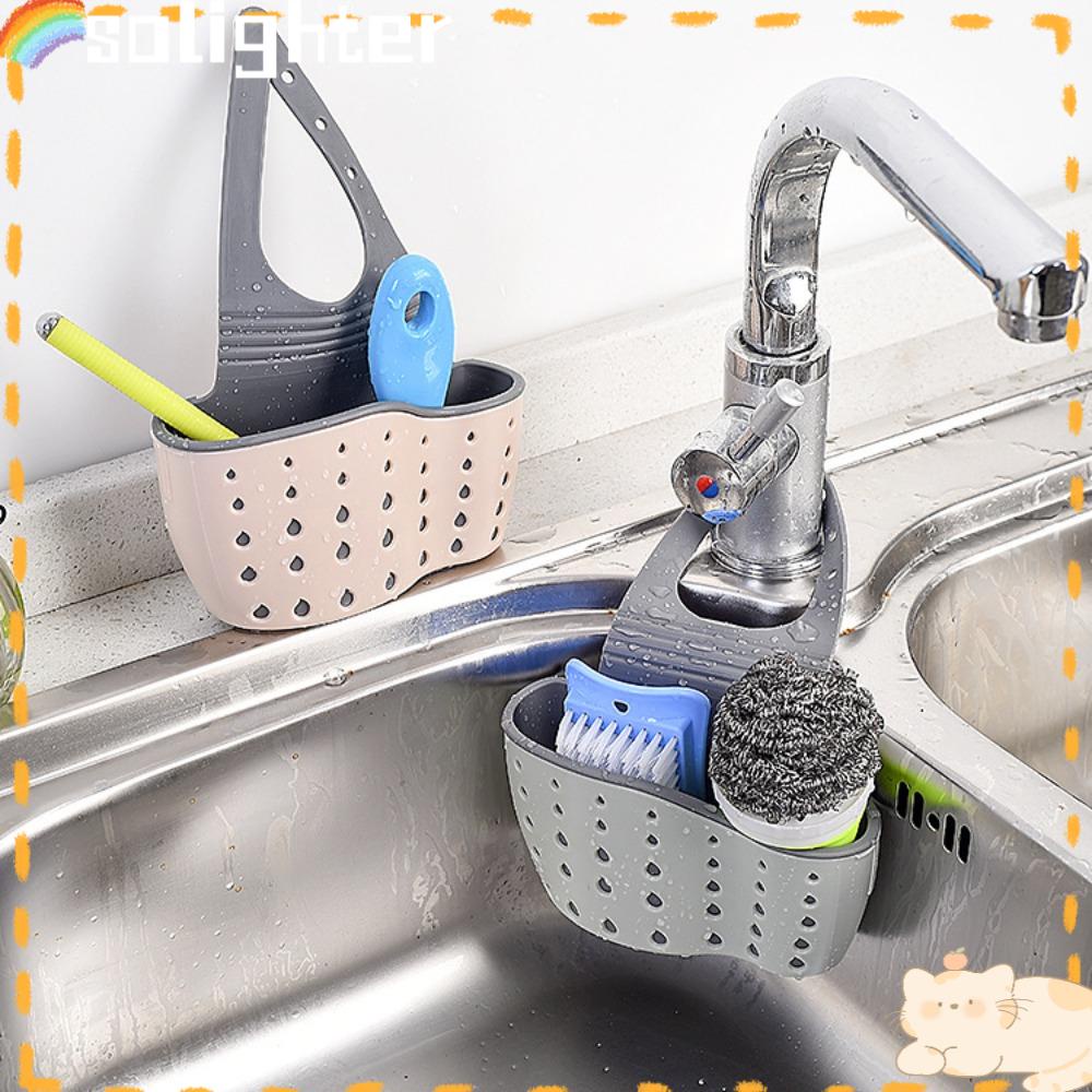 Solighter Sink Storage Kitchen Tools Gadget Adjustable Rak Keranjang