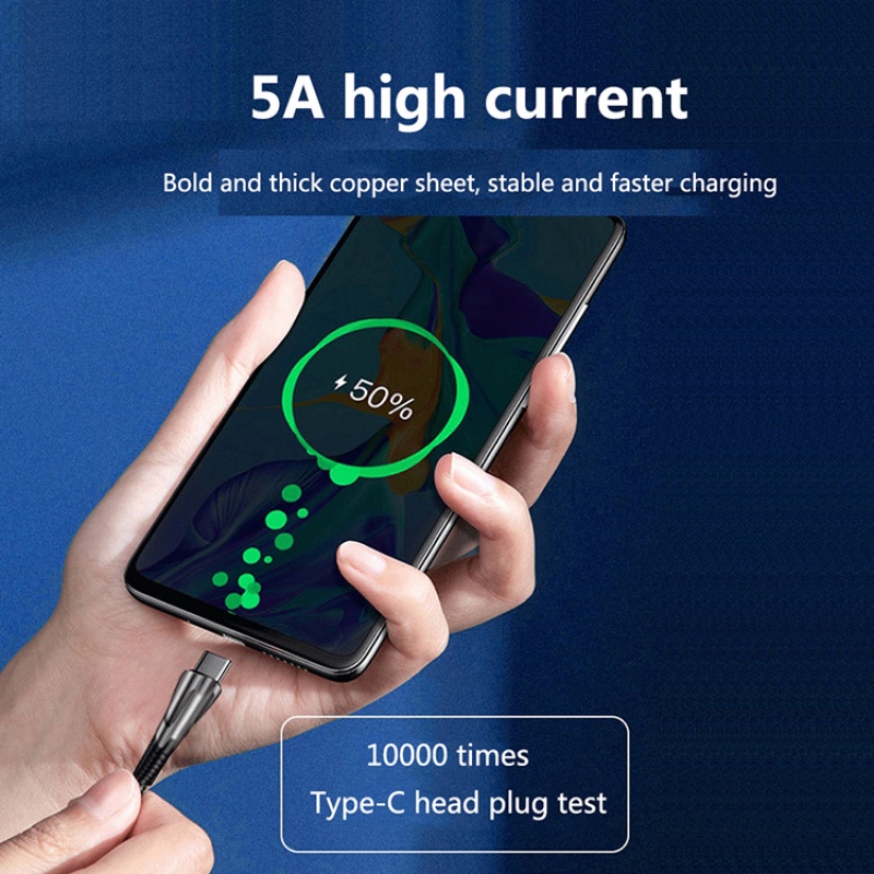 Pd 100w Dual-head Type-C Male To Male 5A Fast Charging Dengan Kabel Data Chip E-mark