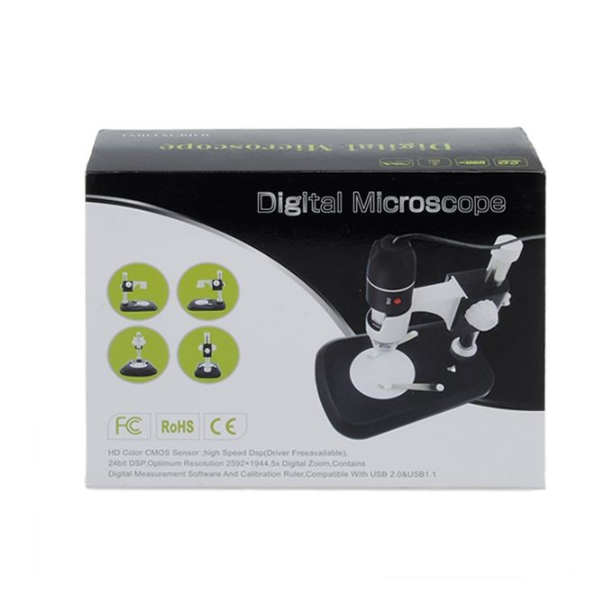 Mikroskop Kaca Pembesar Digital Microscope Endoscope 500X USB + Stand