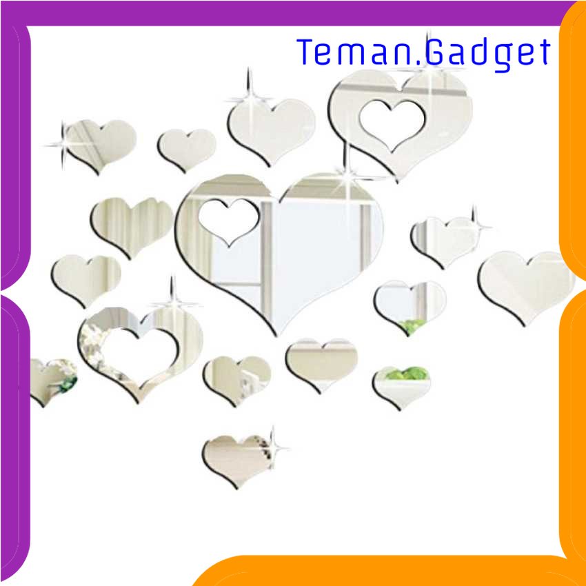 TG -  ART SOLEDI Sticker Dekorasi Dinding Love Mirror Acrylic 16 PCS - SL08