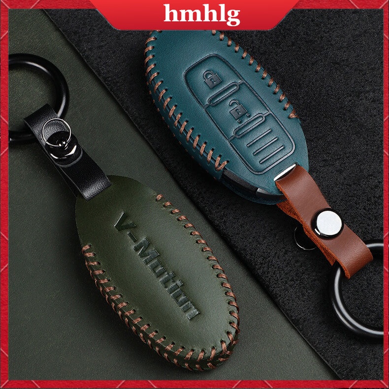 [Tersedia] Cover Case Kunci Mobil Bahan Kulit Sapi Untuk Untuk Nissan Terra2023/All-New Almera Turbo/SylphyNavara/X-Trail/Calibre Start Smart Entry Car Key Accessory