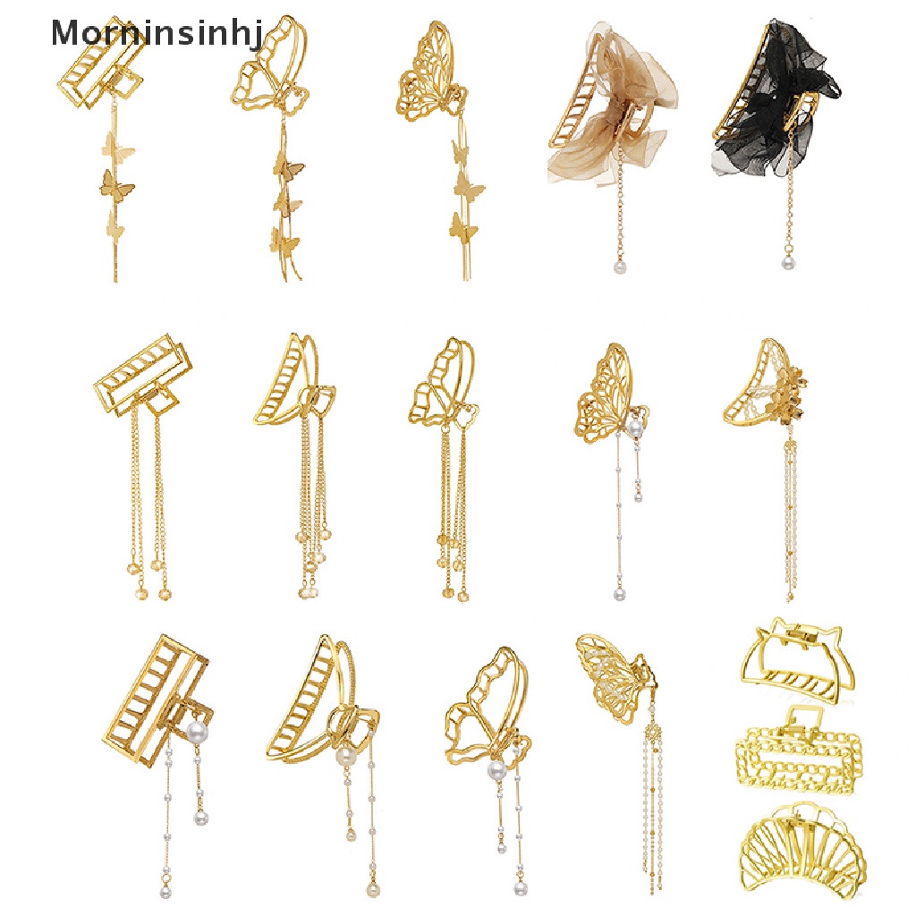 Mornin 27emas Jepit Rambut Non-Slip Hair Pin Kuat Pegang Hair Claw Clips Untuk Wanita Perempuan id