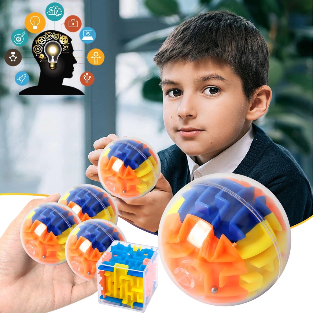 Mainan Maze Manik Bulat Untuk Bayi Usia 5-10 Tahun/3D Gravity Memory Payet Maze Ball/Puzzle Memory Ball/Mainan Edukasi Anak Dewasa