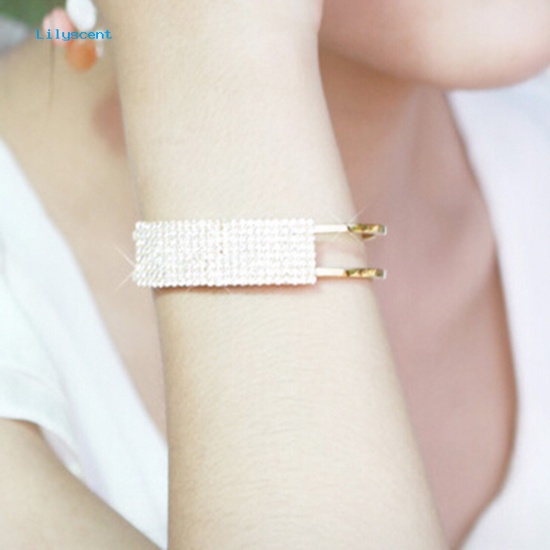 Lilyscent Mode Baru Elegan Wanita Bangle Gelang Gelang Kristal Cuff Bling Lady Hadiah