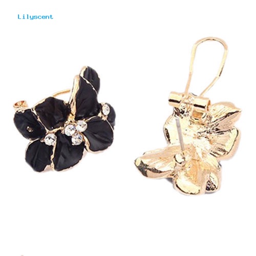 Lilyscent Panas Elegan Wanita Gardenia Bunga Berlian Imitasi Ear Stud Earrings Perhiasan Hadiah