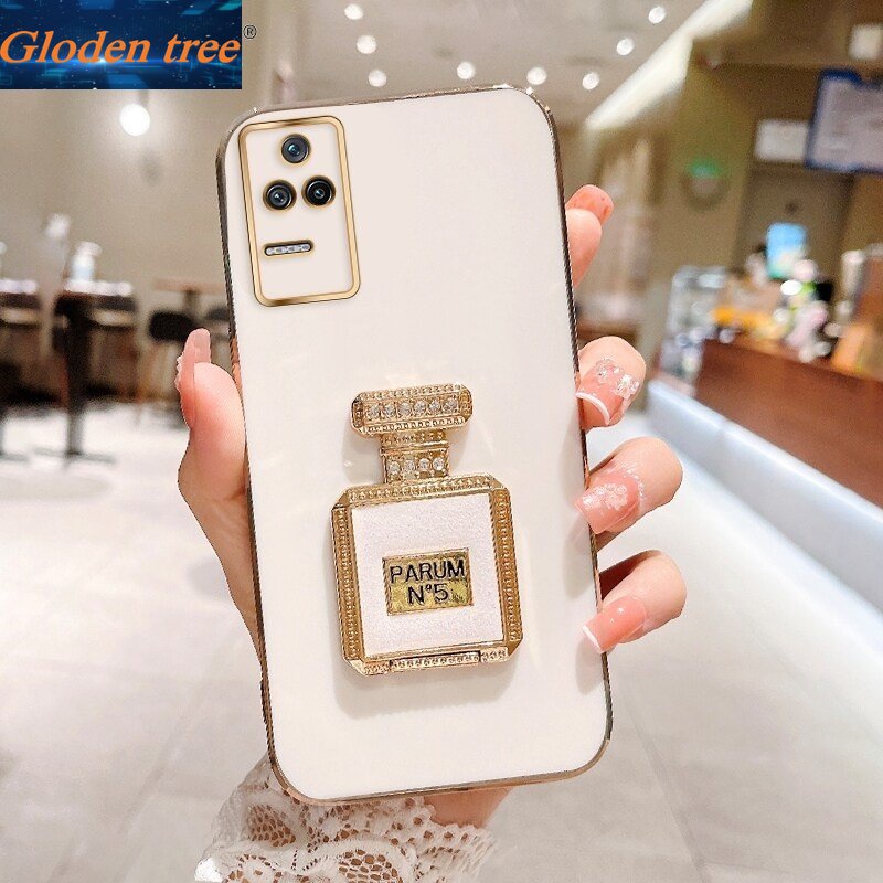 Gloden tree Casing Case Untuk Xiaomi Redmi K40S Redmi K40 Gaming Pro K40 Pro Redmi K50 Casing Gaming Dengan Botol Parfum Tendangan Lipat Cakupan Penuh Case Kamera