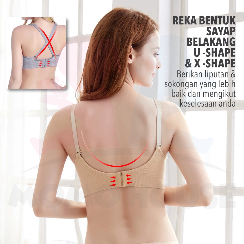 MOMO HOUSE Bra Menyusui Bh Menyusui Bra Wanita Bra Ibu Hamil Bh Hamil Breastfeeding Bh Ibu Hamil Nursing Bra