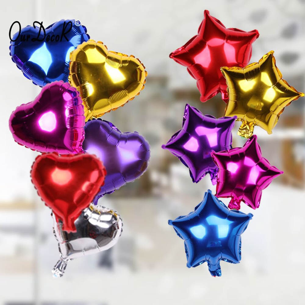 MCC Balon Foil Love Star Balon Foil Bentuk Bintang Dan Hati Balon Foil 9,5 inch / 25 cm Balon Pesta Balon Dekorasi Satuan Murah