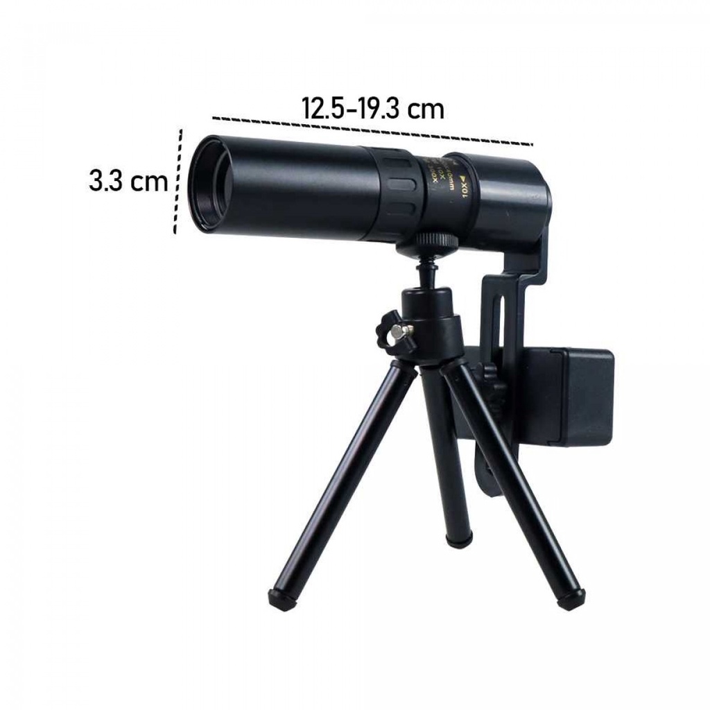 Teropong Jarak Jauh Monocular Telescope Zoom 40X 300Meter Tripod Clip