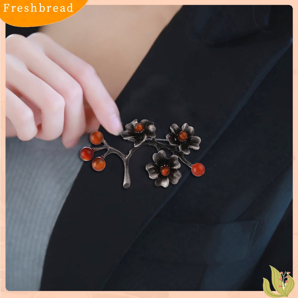 &lt; Freshbread &gt; Vintage Bunga Pohon Cabang Bros Pin Wanita Perhiasan Pesona Syal Jas Dekorasi Hadiah