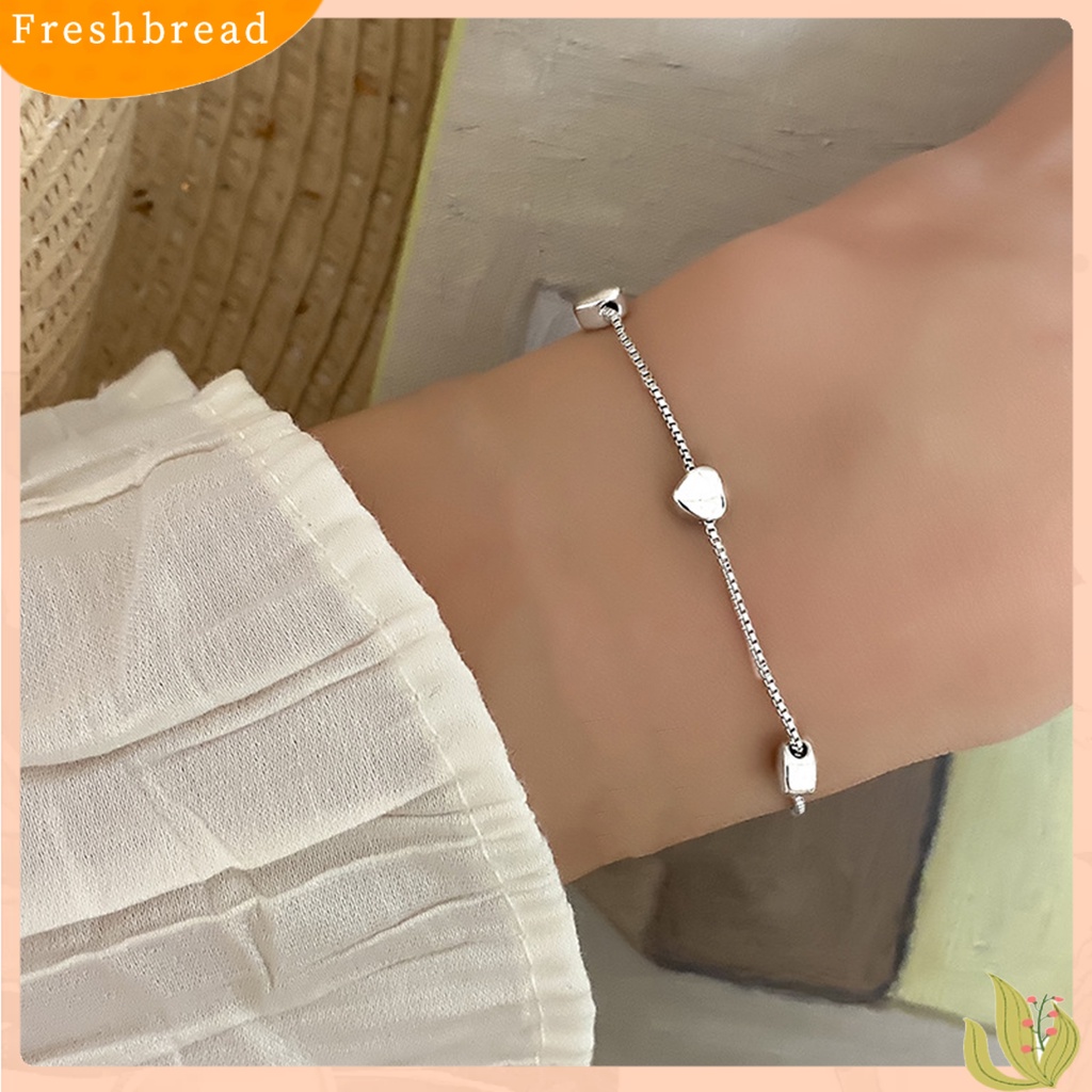 &lt; Freshbread &gt; Women Bracelet Adjustable Sweet Elegant Bright Luster Semua Pertandingan Dekorasi Hadiah Cinta Hati Rantai Gelang Pesta Pesona Perhiasan Untuk Pacar