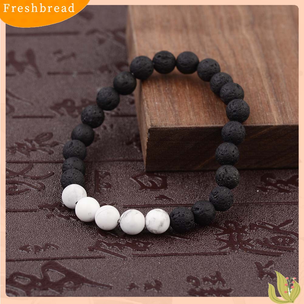 &lt; Freshbread &gt; Unisex Sederhana Batu Alam Tiger Eye Manik-Manik Penyembuhan Gelang Perhiasan Elastis