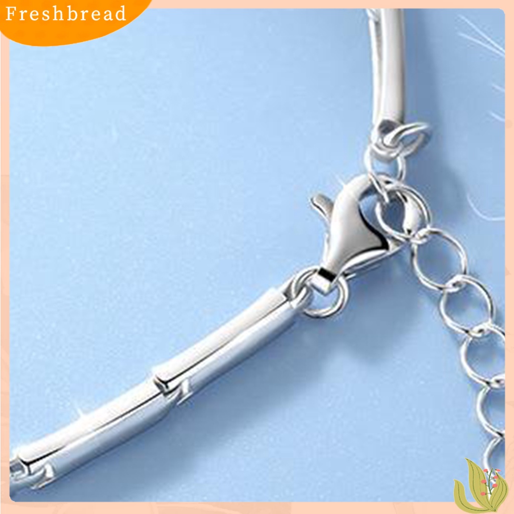 &lt; Freshbread &gt; Wanita Gelang Warna Solid Halus Berongga Keluar Adjustable Berlian Imitasi Rantai Pergelangan Tangan Hadiah Pernikahan