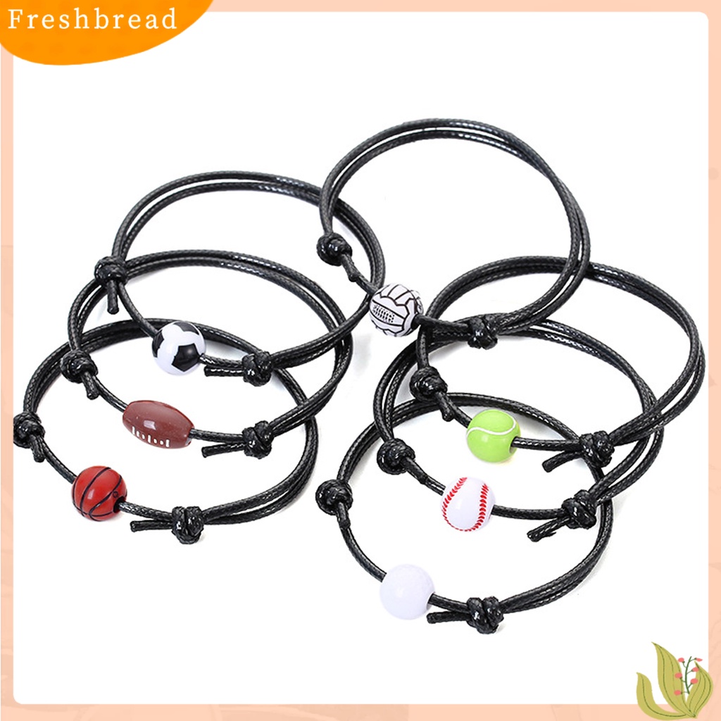 &lt; Freshbread &gt; Sprots Gelang Sepak Bola Dikepang Unisex Adjustable Wax Line Bracelet Fan Gift