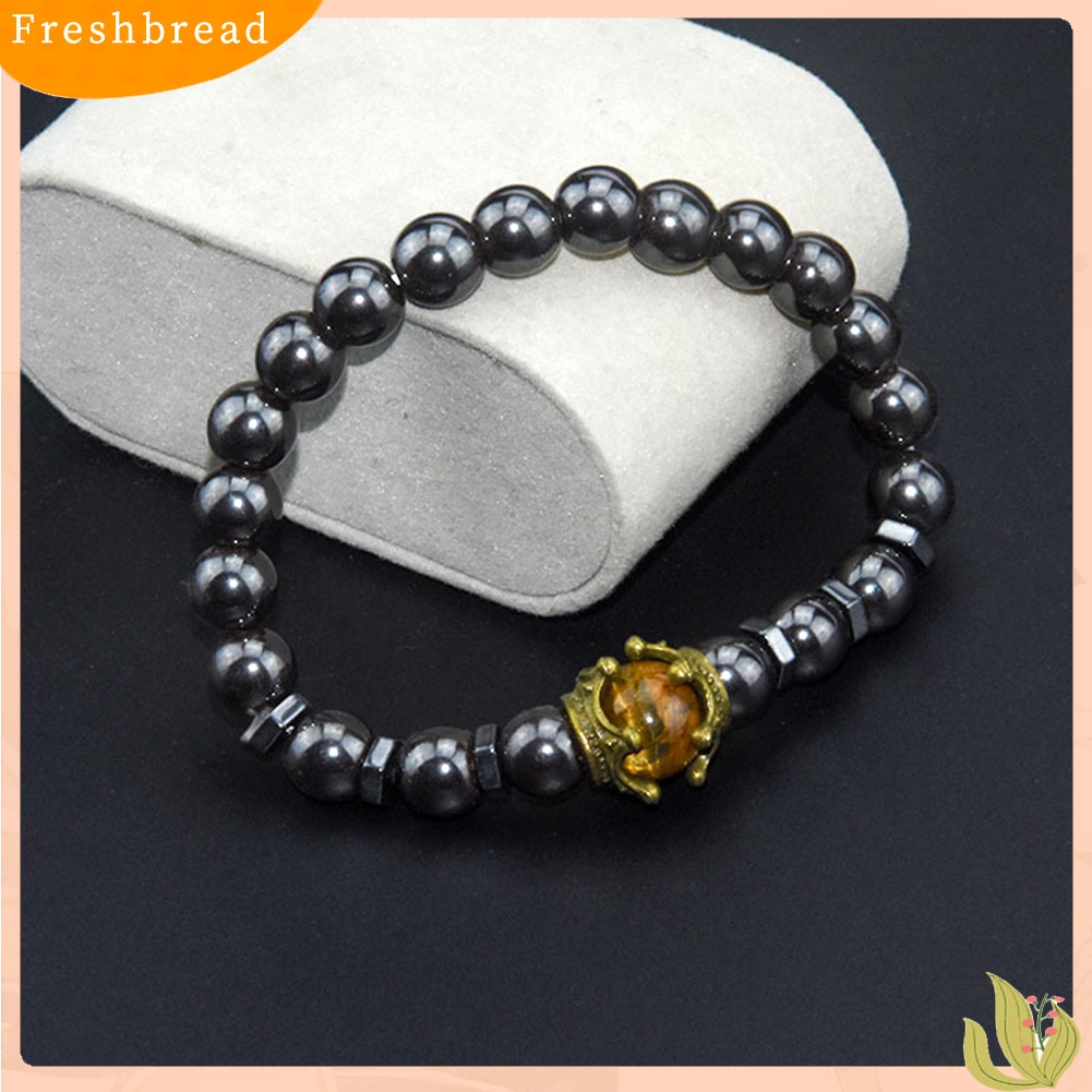 &lt; Freshbread &gt; Fashion Pria Mahkota Pesona Batu Alam Manik-Manik Gelang Bangle Pesta Perhiasan Hadiah