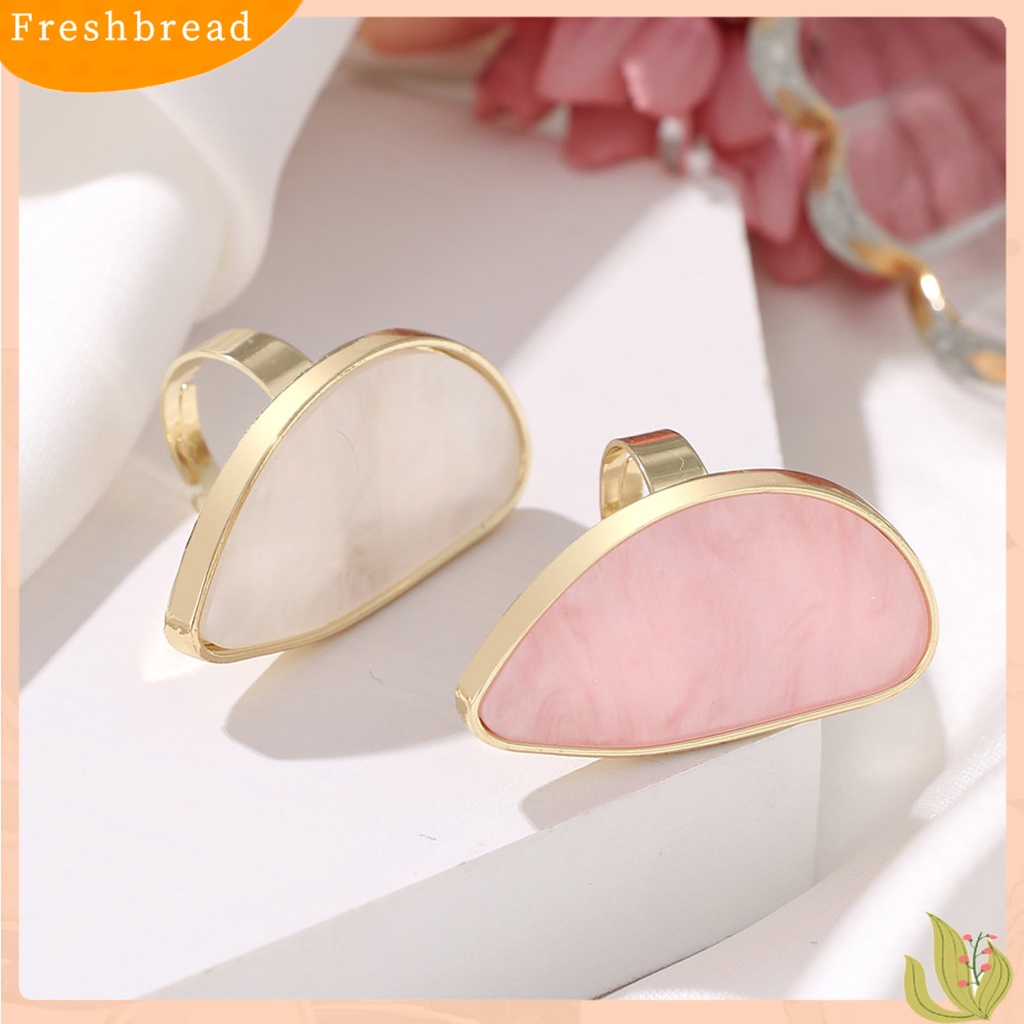 &lt; Freshbread &gt; Cincin Fashion Warna Cerah Artistik Hias Agate Decor Open Ring Untuk Pesta