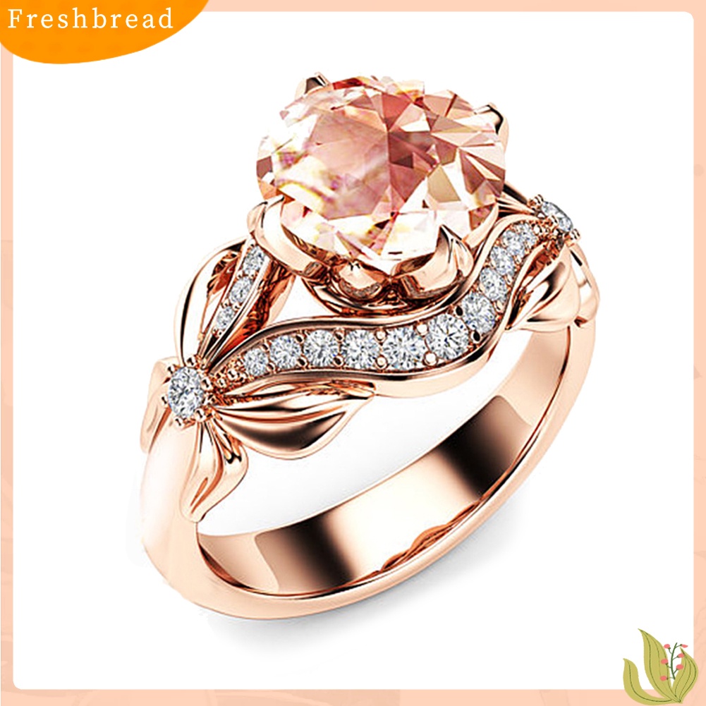 &lt; Freshbread &gt; Bridal Bow Cubic Zirconia Finger Ring Hadiah Perhiasan Pertunangan Pesta Pernikahan