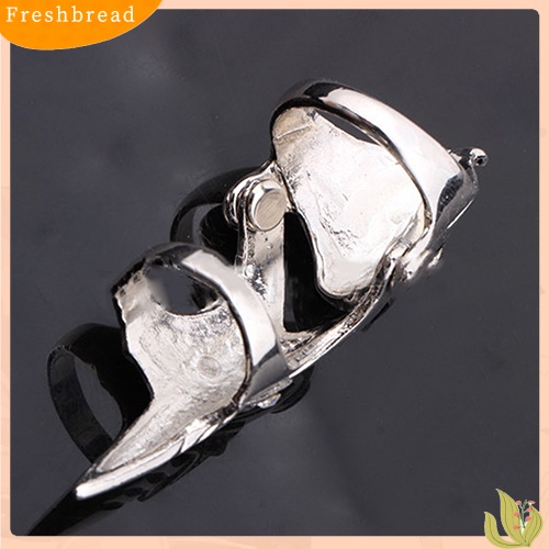 &lt; Freshbread &gt; Fashion Pria Gothic Punk 2steps Skull Joint Knight Finger Cincin Baja Titanium