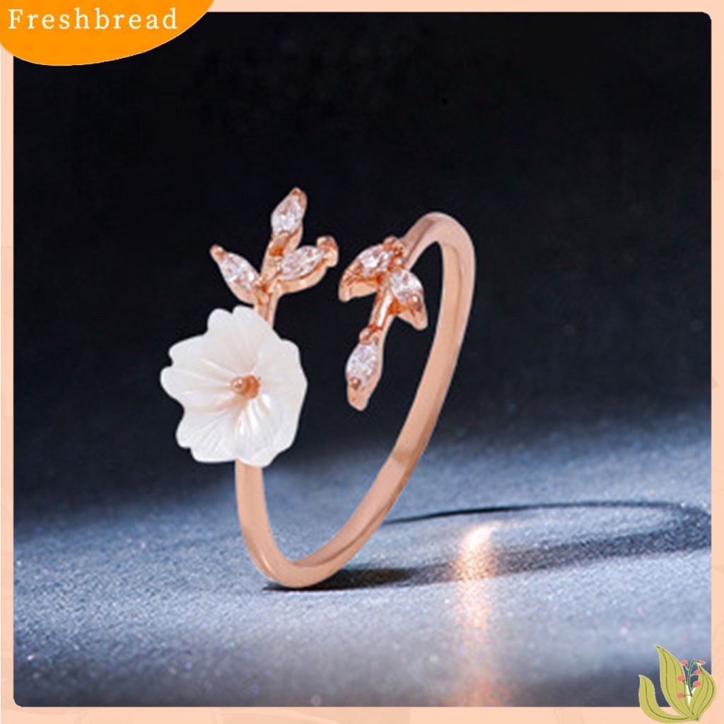 &lt; Freshbread &gt; Cincin Jari Cabang Pohon Bunga Rhinestones Perhiasan Ringan Terang Kilau Ring Untuk Tunangan