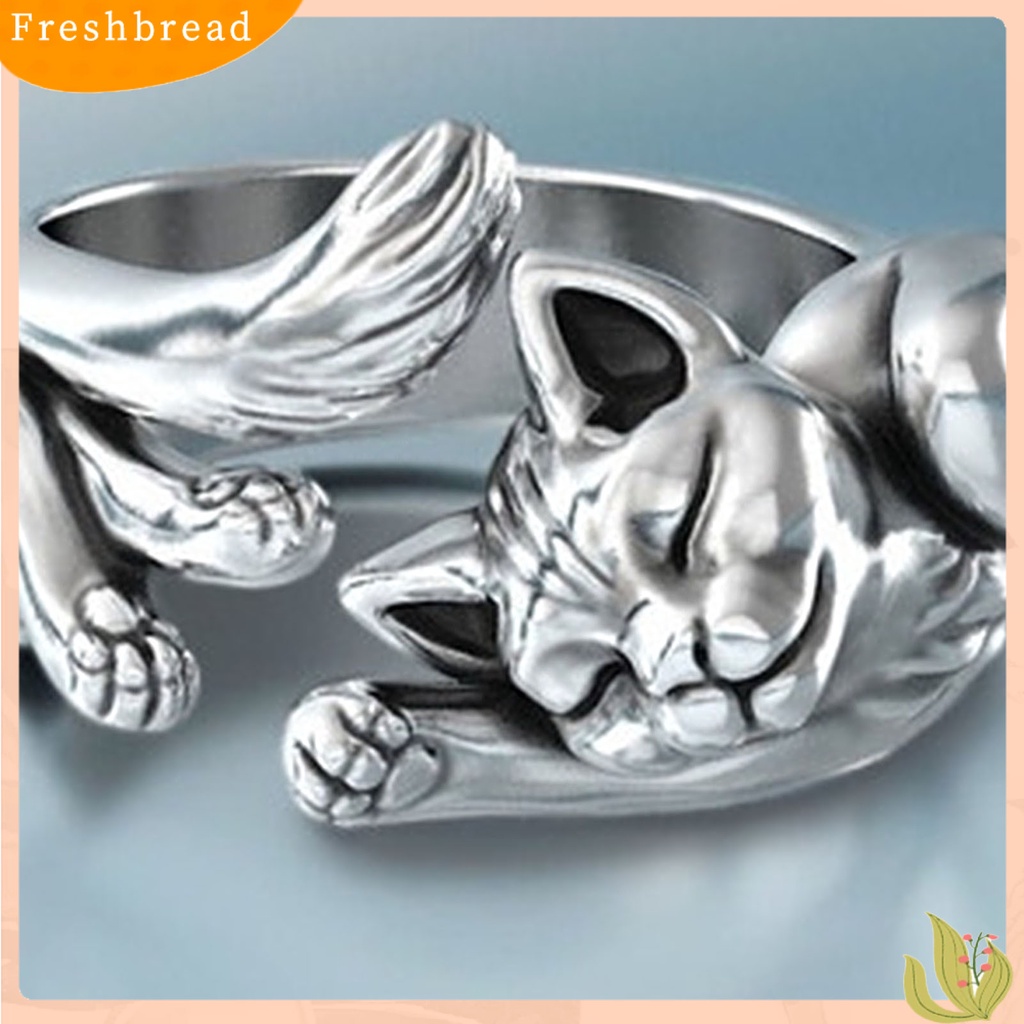 &lt; Freshbread &gt; Cute Adjustable Open Cat Kitten Totem Cincin Aksesori Perhiasan Pernikahan