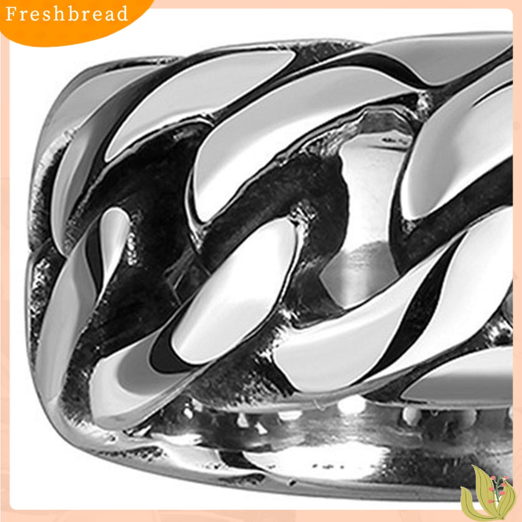 &lt; Freshbread &gt; Cincin Pria Perhiasan Rantai Geometris Electroplated Tahan Lama Ring Untuk Pacaran