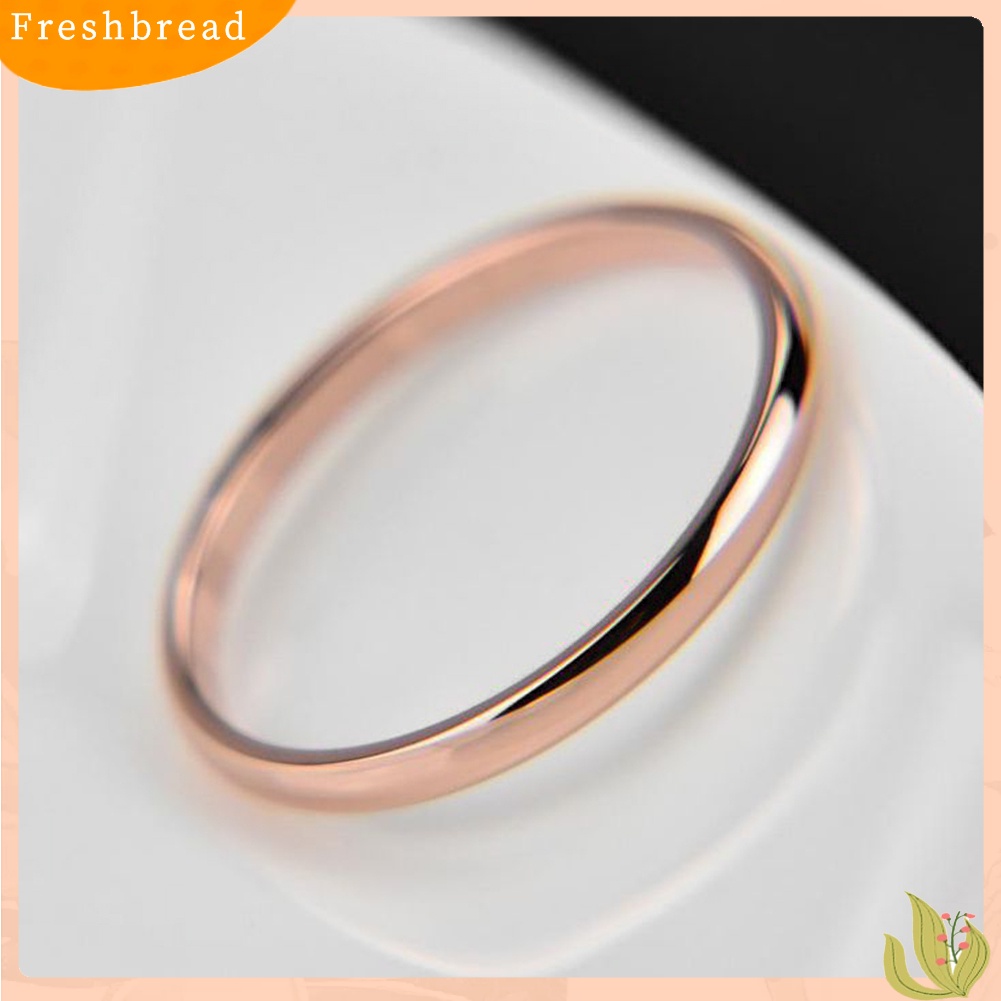 &lt; Freshbread &gt; Wanita Fashion Halus Dipoles Cincin Jari Baja Titanium Hadiah Perhiasan Pernikahan