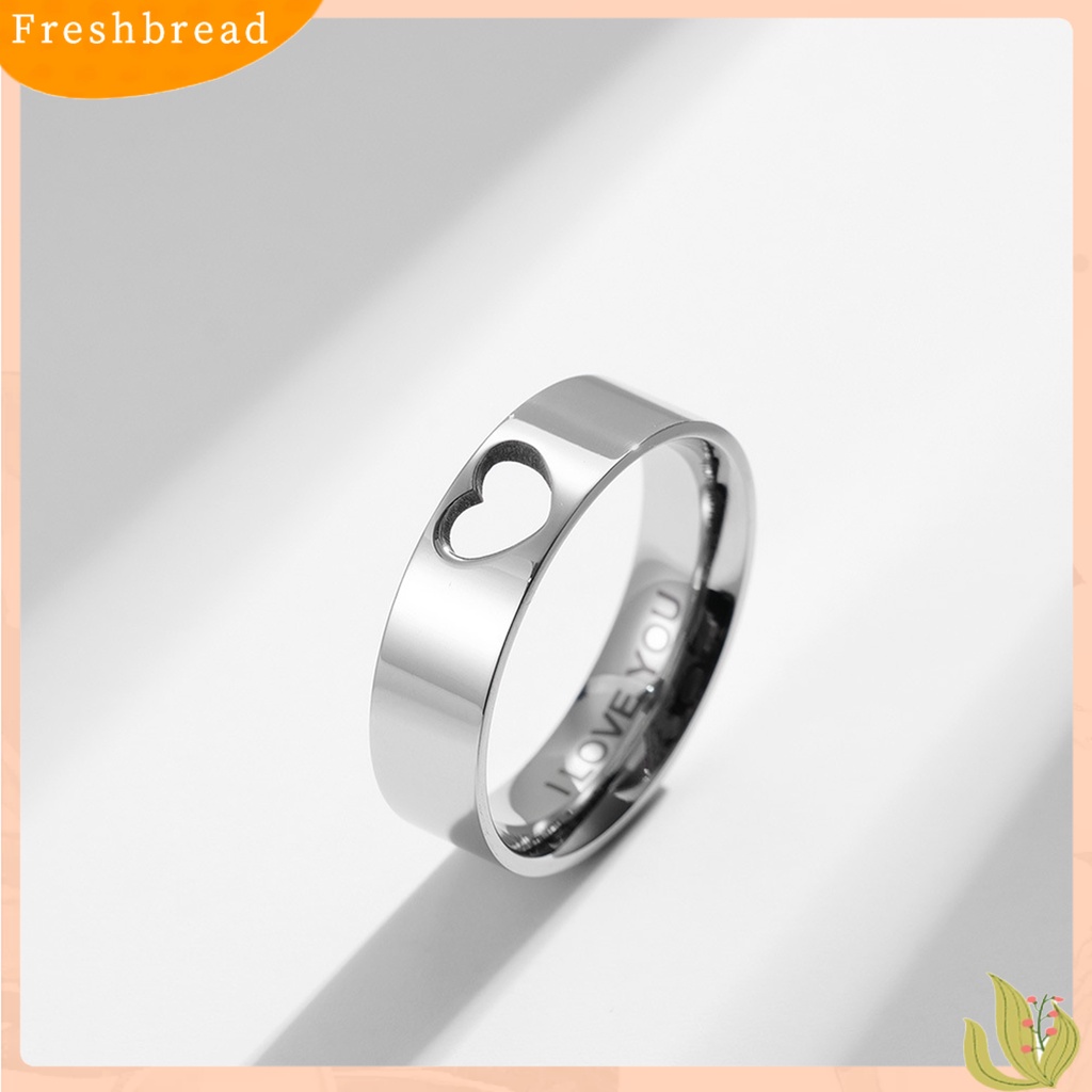 &lt; Freshbread &gt; 2Pcs Cincin Jari Electroplating Bright Luster Hollowed Heart High Polished Pengerjaan Indah Berdandan Permukaan Halus Yang Serasi Hati Janji Cincin