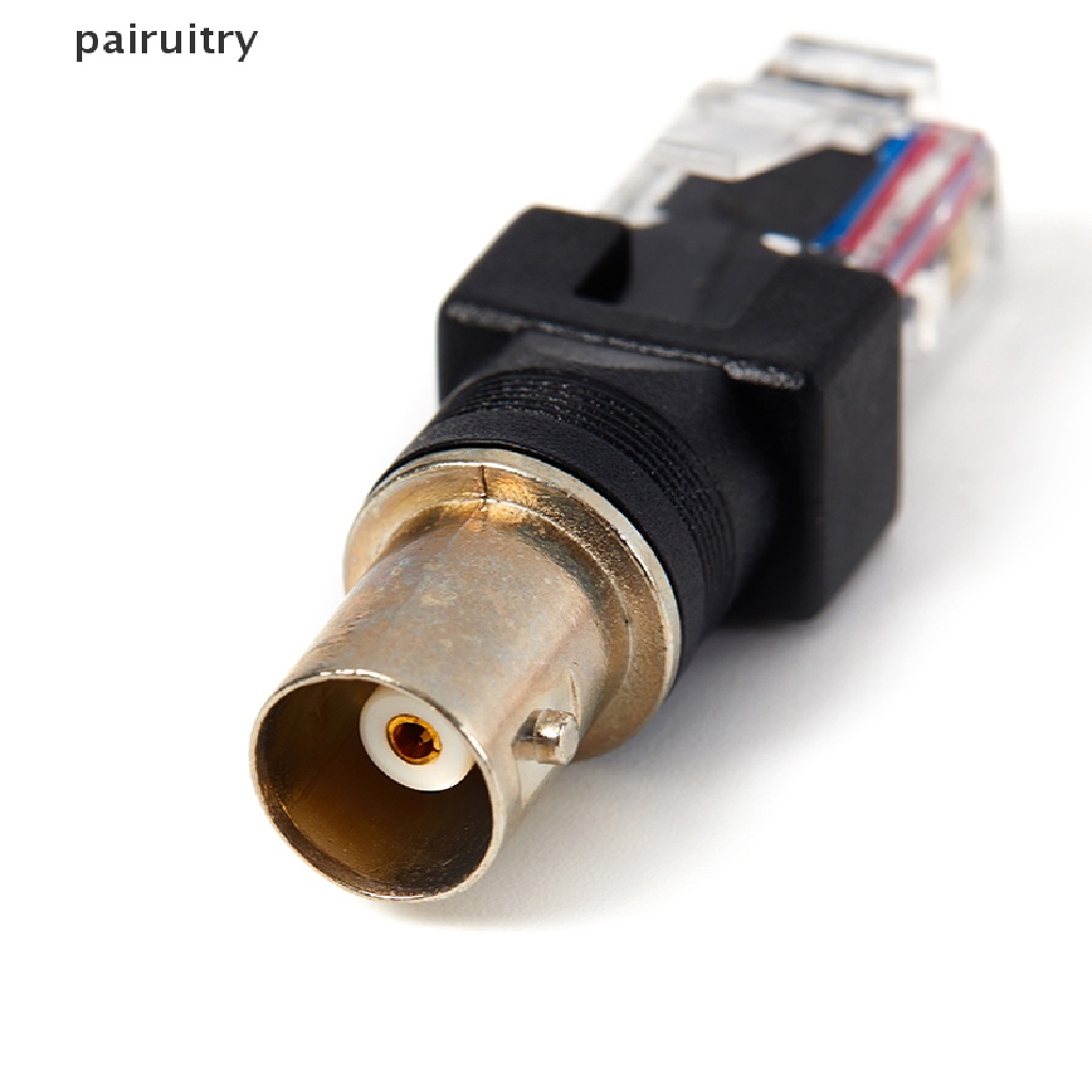 Prt 1Pc Konektor Hitam BNC Female Jack to RJ45 Male Plug RF Adapter Coaxial PRT