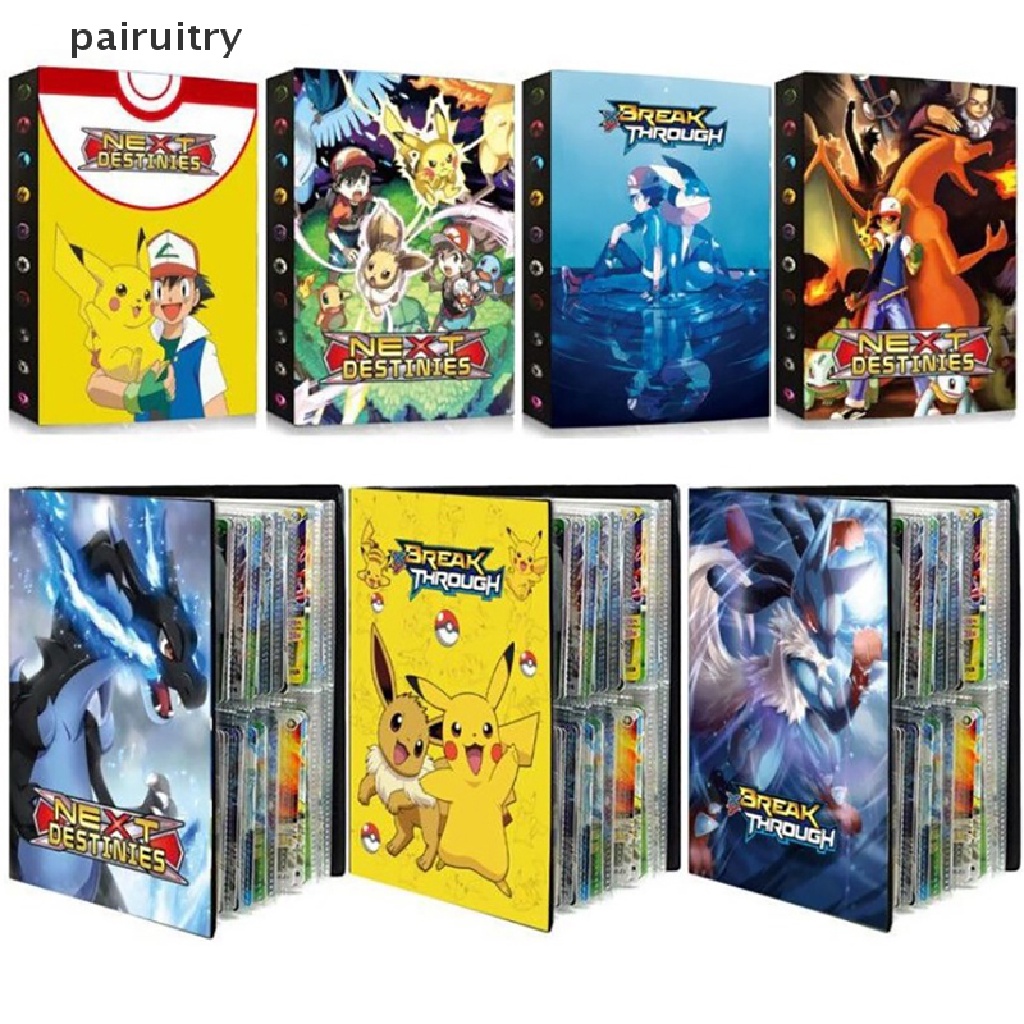 Prt Pokemon Cards Album Buku Kartun Anime Koleksi Kartu Game Folder Anak Mainan Keren PRT