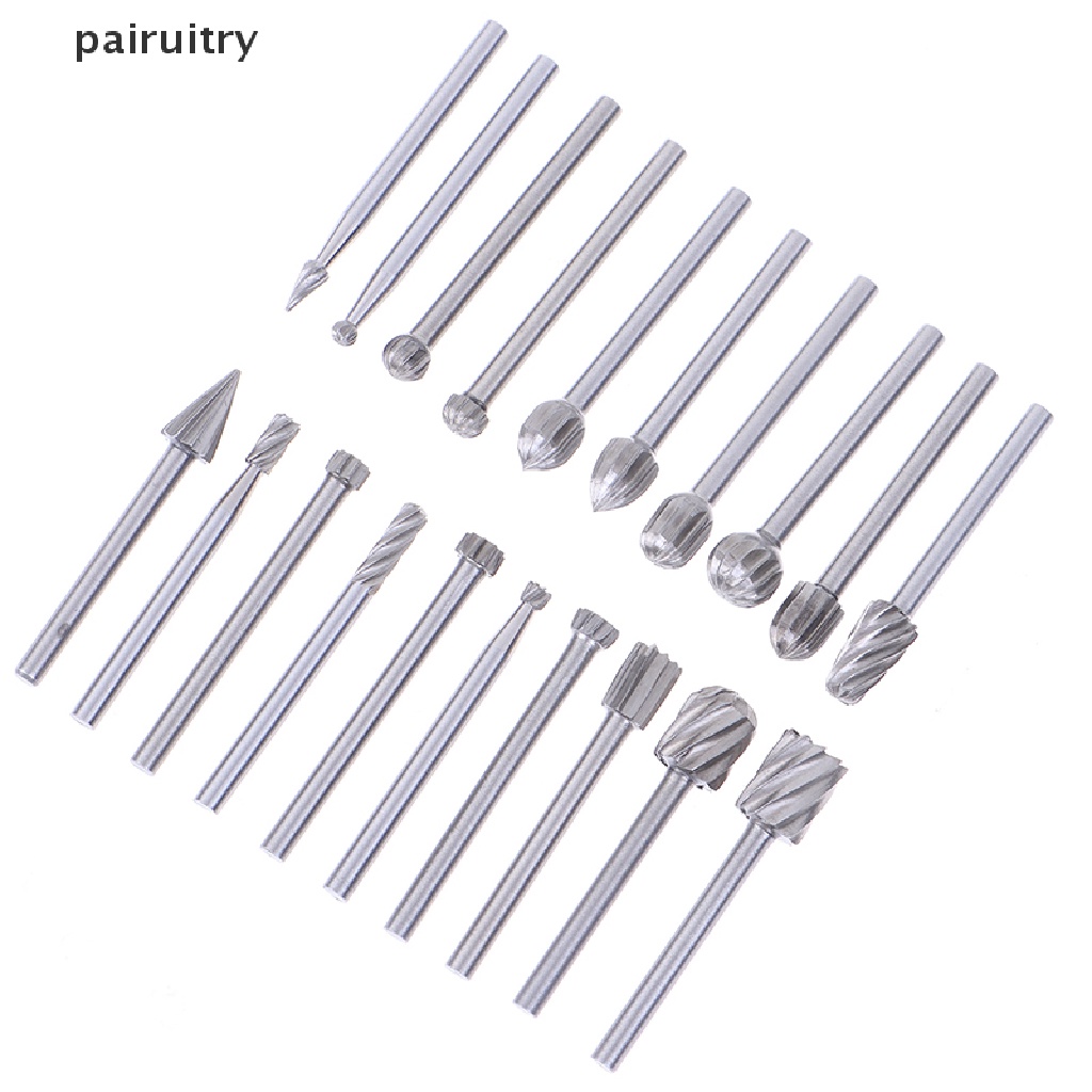 Prt 20pcs Tungsten Carbide Rotary Point Burr Die Grinder Shank Set 3 * 40mm PRT