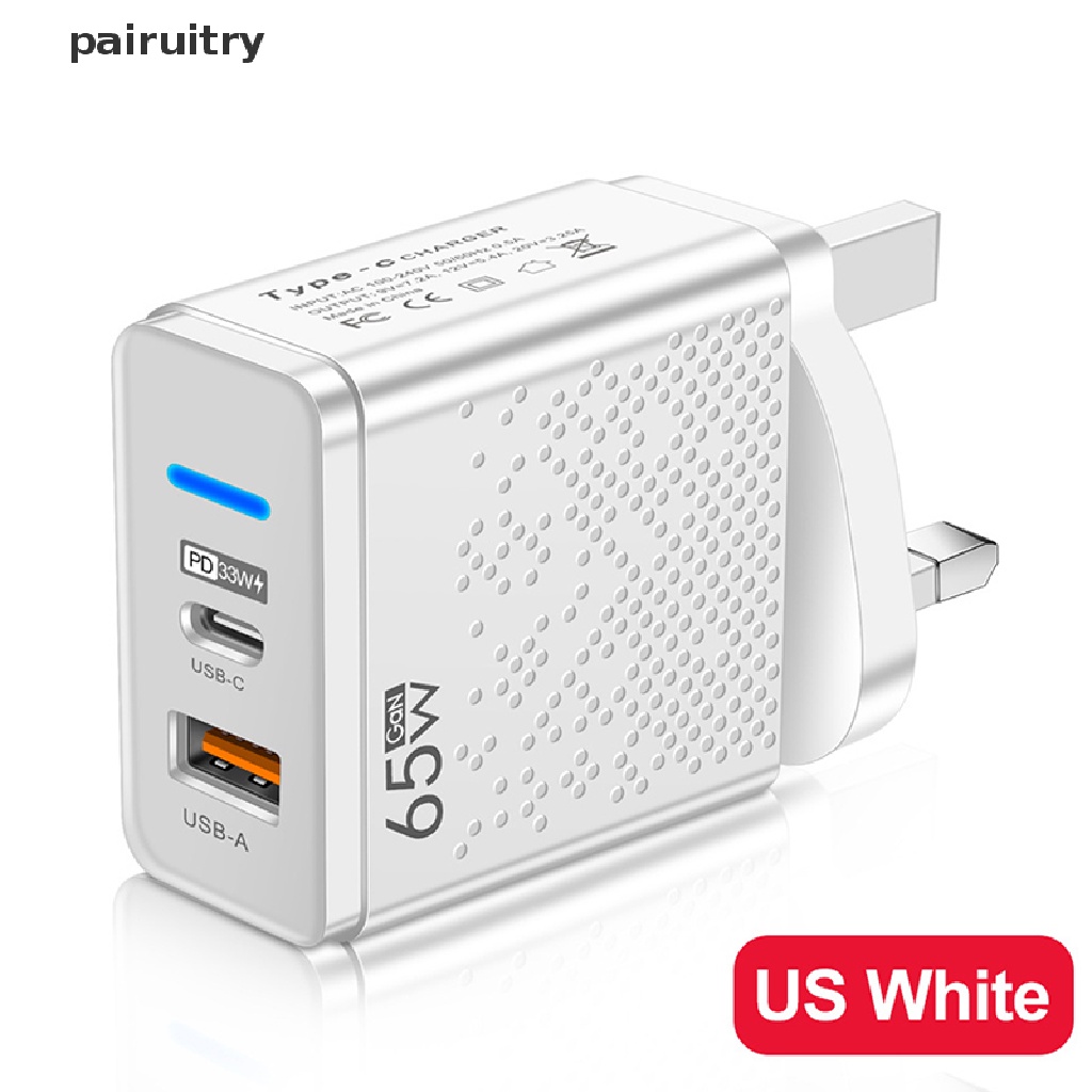 SAMSUNG Prt Fast Charge Charger 65W USB C Charger Untuk iPhone Xiaomi 12samsung Huawei USB Charger Handphone QC 3.0 Adaptor PRT