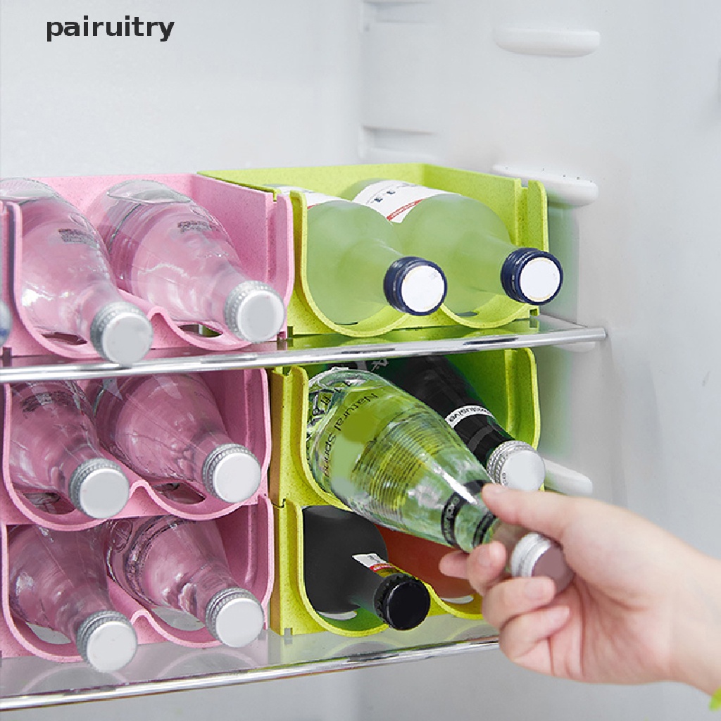 Prt Kulkas Bir Minuman Kotak Penyimpanan Dapur Kaleng Botol Rak Penyimpanan Stackable Wine Bottles Holder Refrigerator Organizer PRT