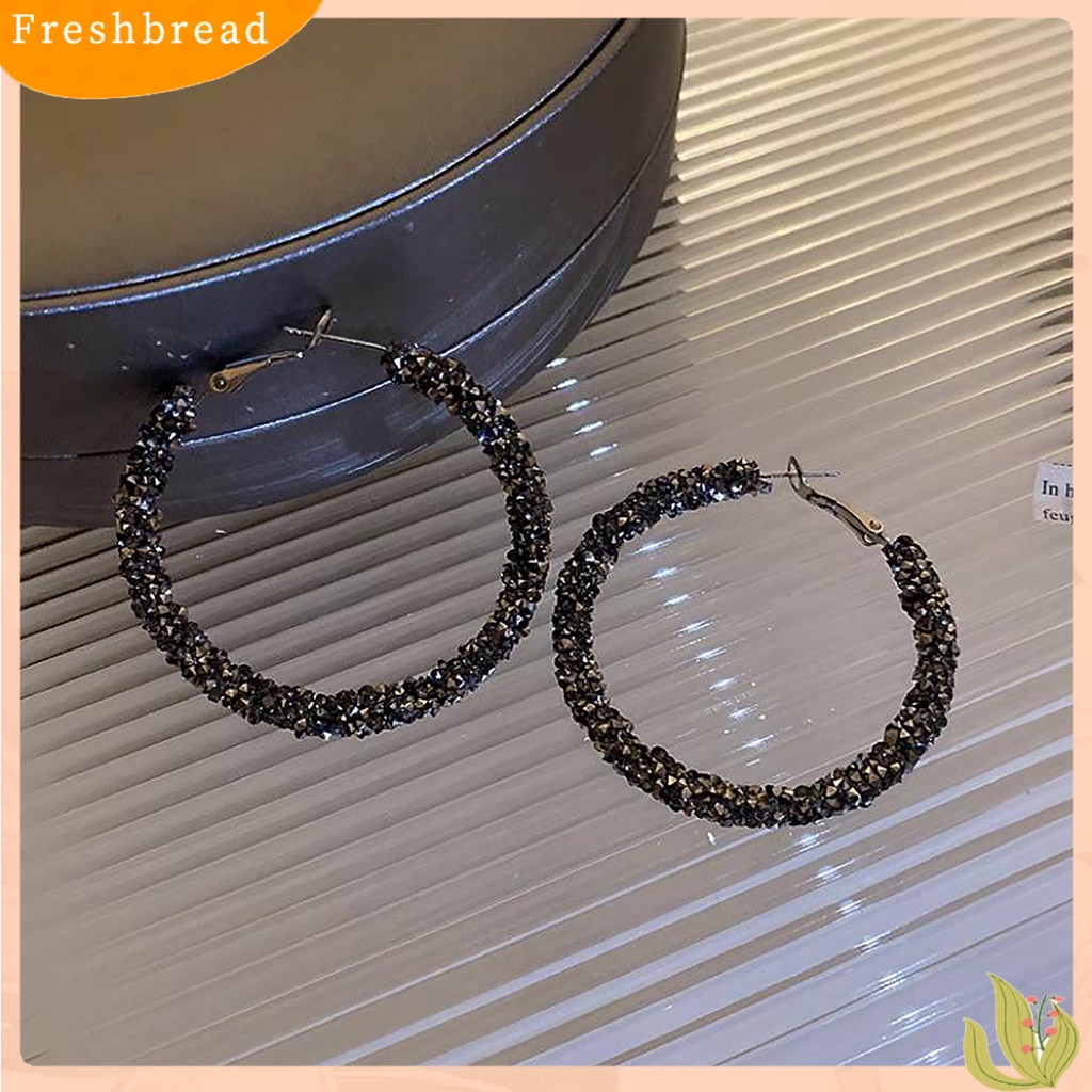 &lt; Freshbread &gt; 1pasang Anting Wanita Berkilau Menawan Berlian Imitasi Menjuntai Anting Fashion Perhiasan Aksesoris Pakaian Sehari-Hari