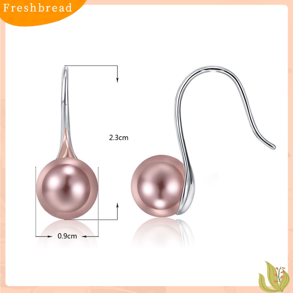 &lt; Freshbread &gt; 1pasang Anting SILVERHOO Bulat Perhiasan Anti Cacat Anting Wanita Aneka Warna Untuk Kehidupan Sehari-Hari