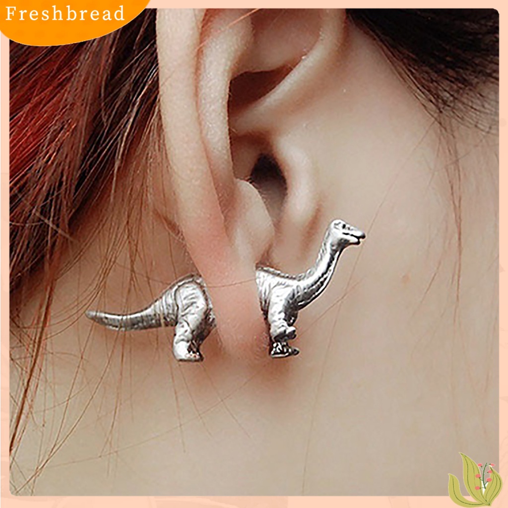 &lt; Freshbread &gt; Anting Indah Desain Dinosaurus Paduan Wanita Pria Perhiasan Pertunangan Earring Untuk Anniversary